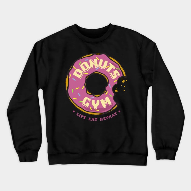 Donuts Gym Crewneck Sweatshirt by vincentcarrozza